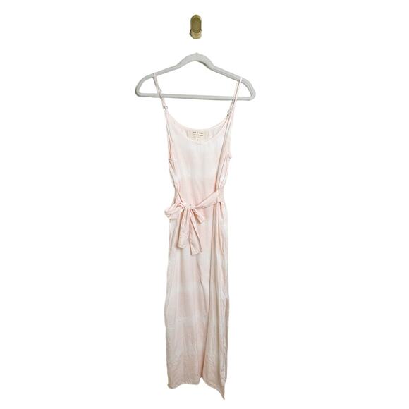 Anthropologie Cloth & Stone Light Pink Tie Dye Sode Slit Maxi Dress Medium - Picture 1 of 7